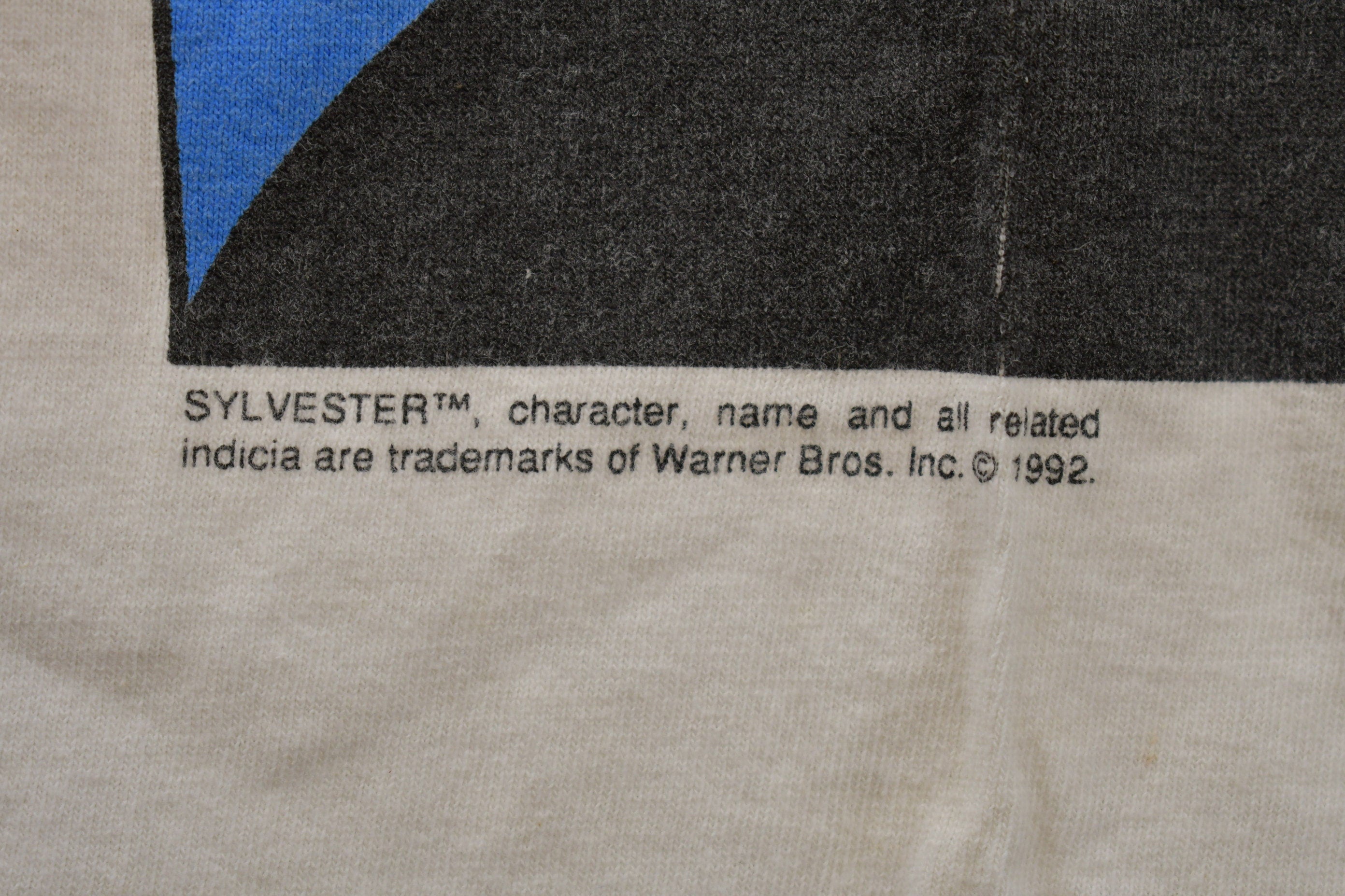 Vintage 1992 Looney Tunes Sylvester the Cat Thinking Graphic T Shirt