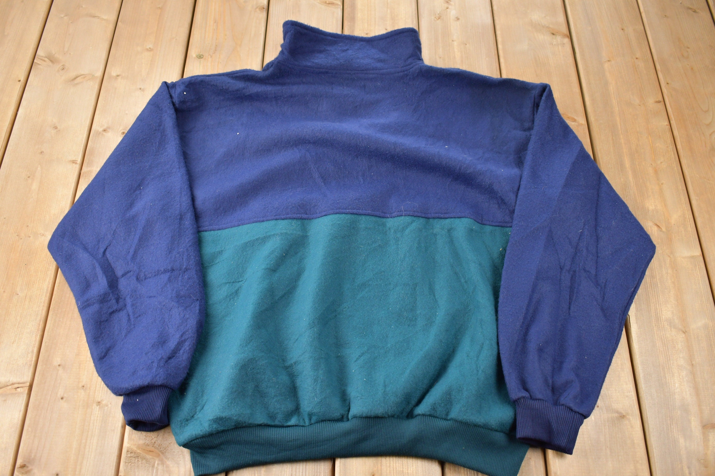 Vintage 1990s Pierre Cardin Deadstock Quarter Zip Fleece Sweater Size XL