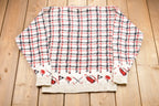 Vintage 1990s Dominic & Maria Plaid Knitted Sweater