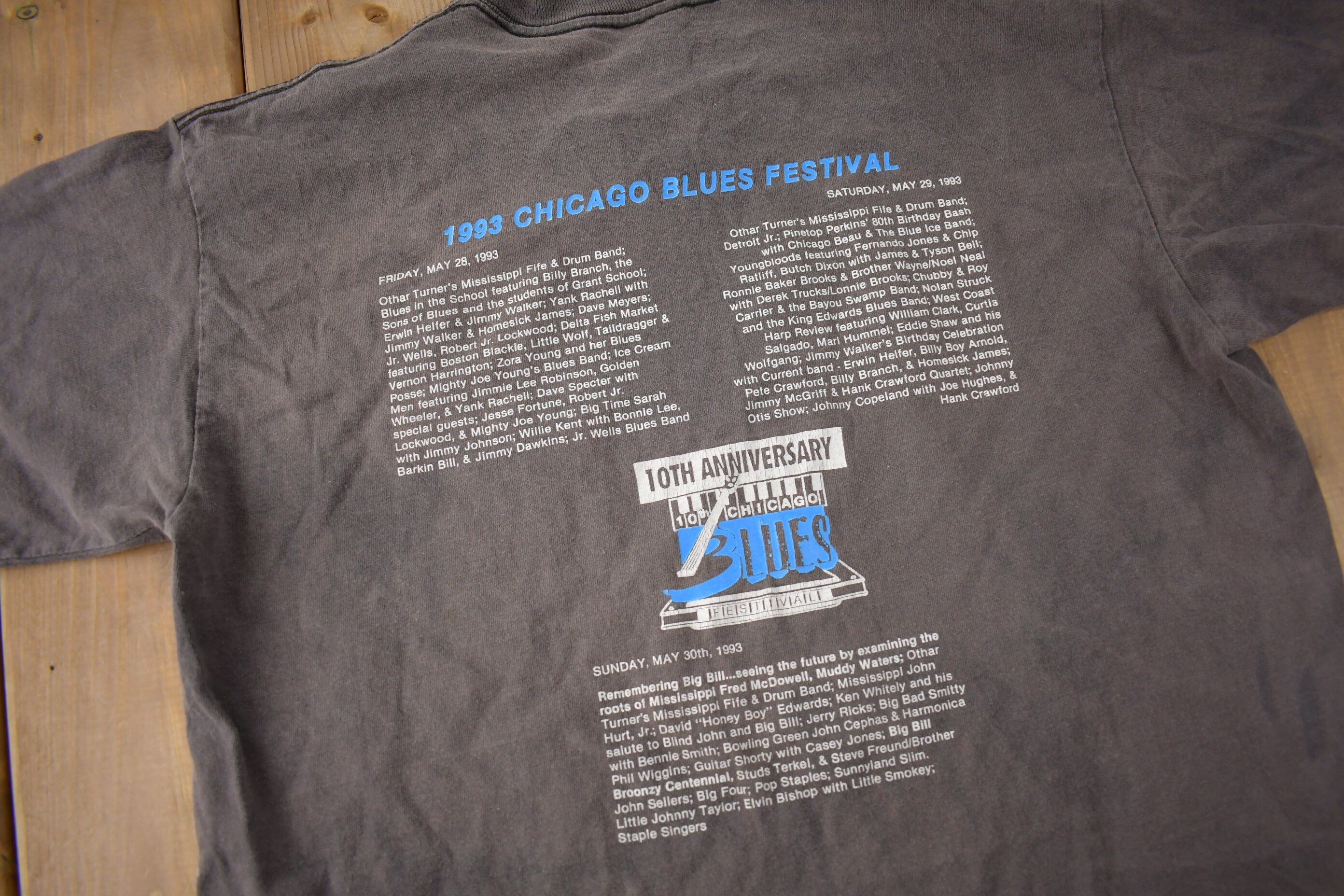Vintage 1993 Chicago Blues Festival Single Stitch Graphic T Shirt Made In USA
