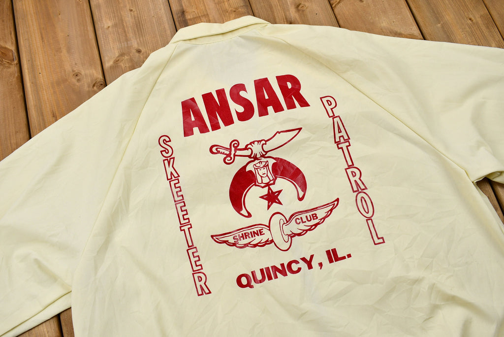 Vintage 1980s Ansar Shrine Club Windbreaker Jacket , Shriners, Athletic Spring Summer Sportswear , Quincy IL , Athleisure