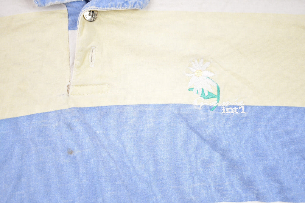 Vintage 1990s Gimmie Intl. Embroidered Flower Collared Sweatshirt