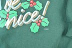 Vintage 1990s Ill Be Naughty Cute Christmas Funny Crewneck Sweater Made In USA 90s Crewneck
