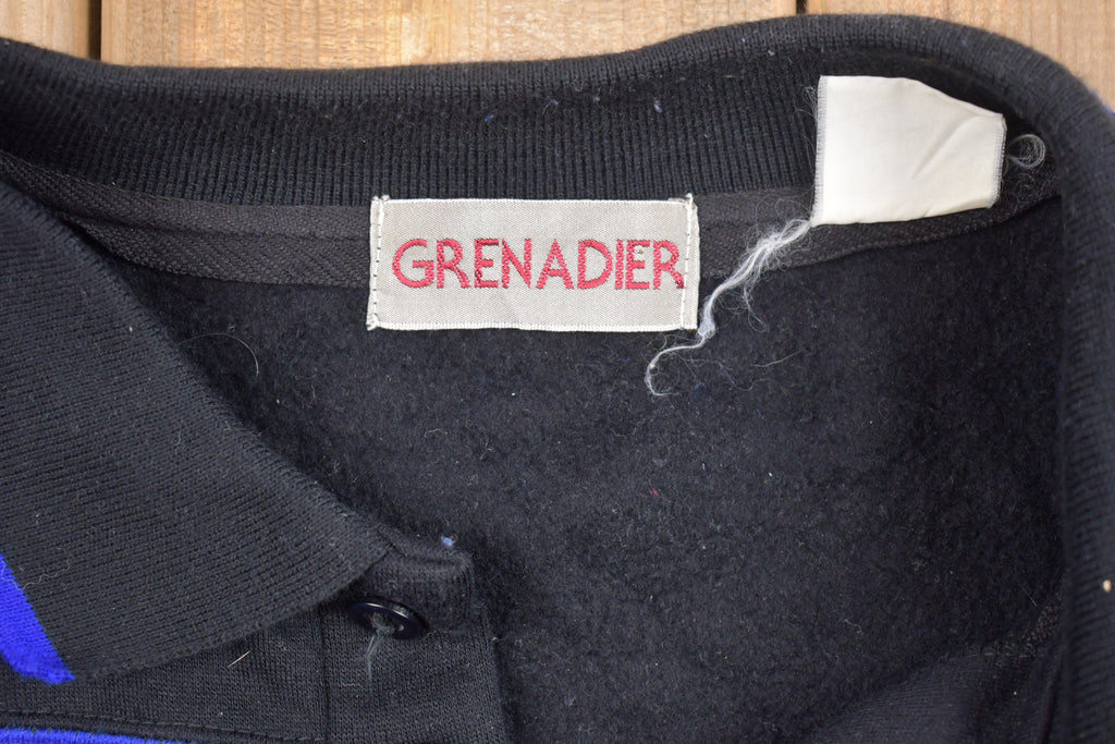 Vintage 1990s Grenadier Collared Big Stripes Sweatshirt