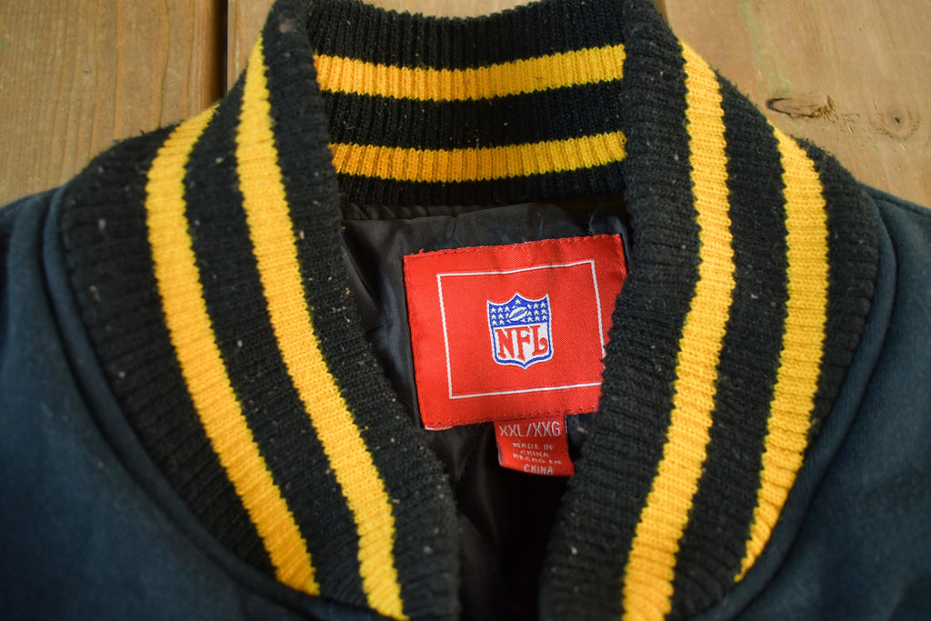 Vintage 2000s NFL Pittsburgh Steelers 6x Super Bowl Champions Embroidered Varsity Jacket Men's 2XL