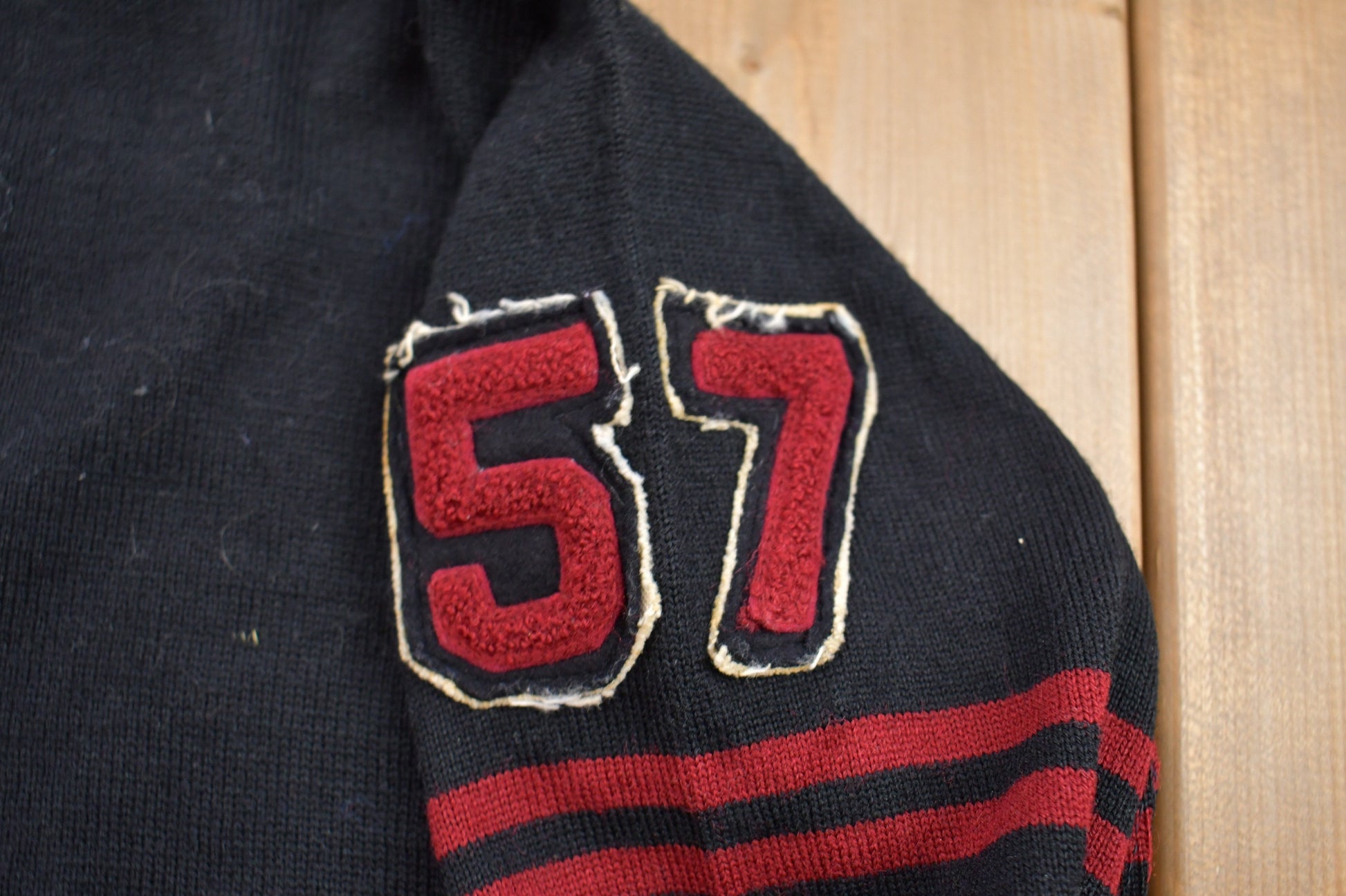 Vintage 1957 School Sweater Pirate Graphic Knitted V-neck Sweater