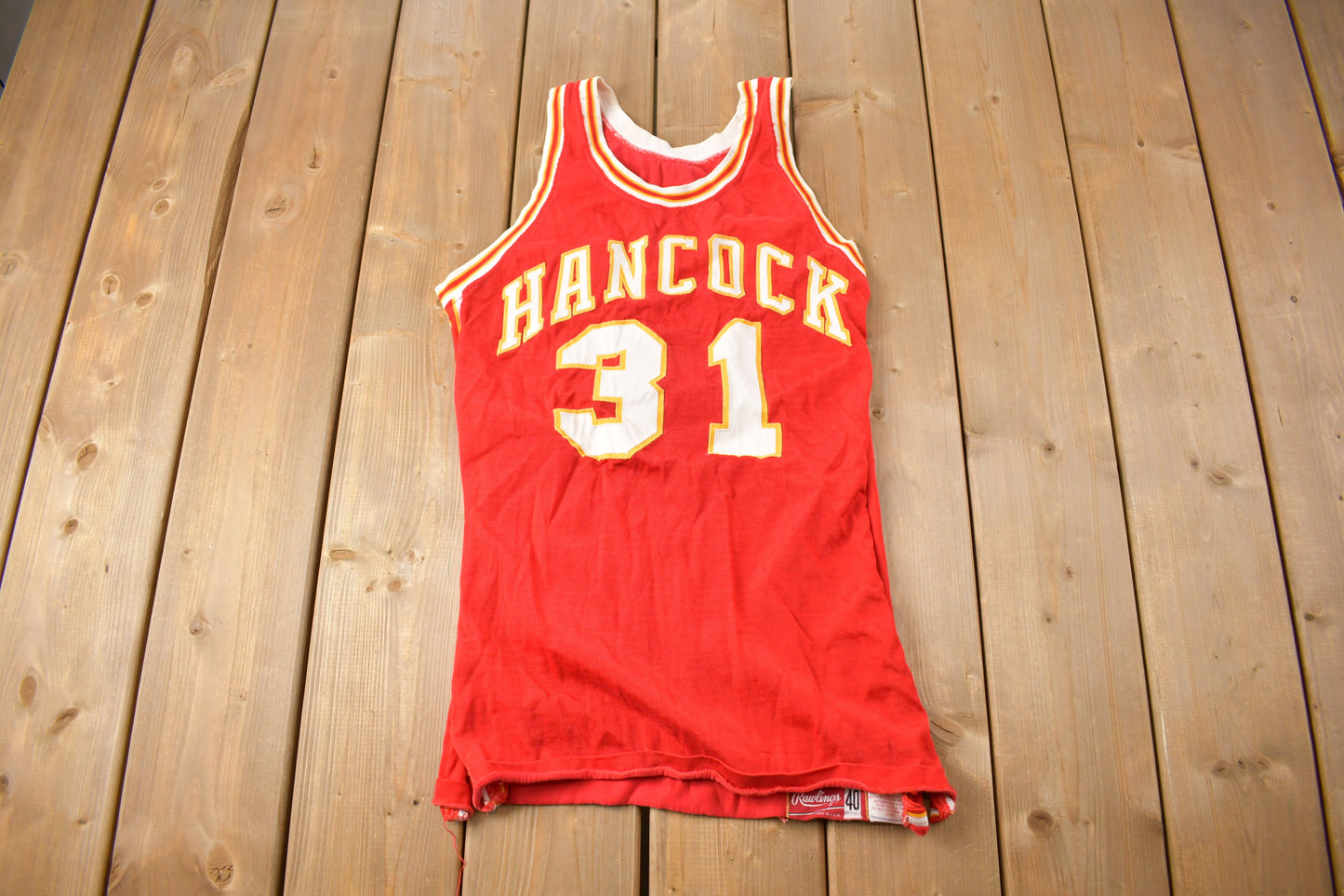 Vintage 1970s Hancock #31 Basketball Jersey / Sportswear / Made In USA / True Vintage / Streetwear / Rawlings Jersey