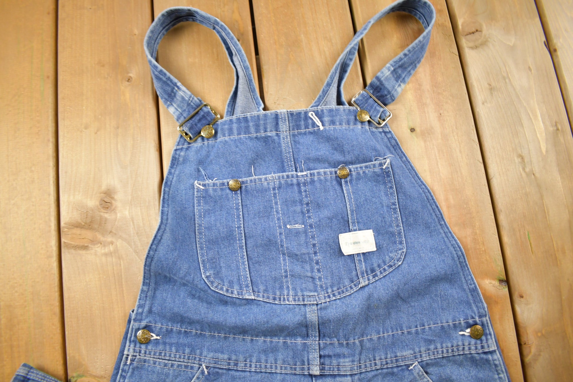 Vintage 1970s Sears Union Made Blue Denim Jean Overalls Size 36 x 29
