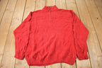 Vintage Y2K Chaps Embroidered Logo Quarter Zip Knit Sweater Size M
