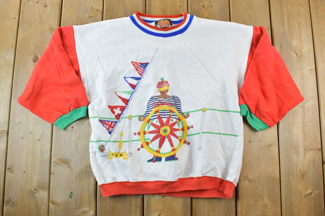 Vintage 1990s Caribbean Sea Sailing Crew Neck Sweatshirt