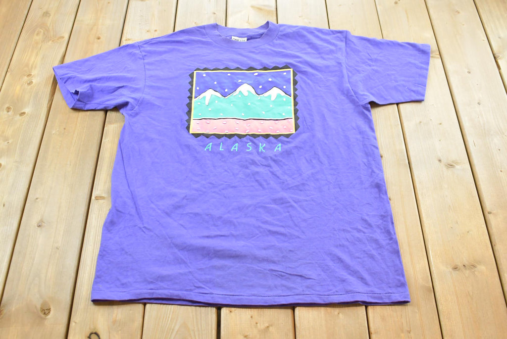 Vintage 1990s Alaska Snowy Mountains T-Shirt Mens XL