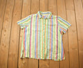 Vintage 1990s Cathy Daniels Rainbow Striped Button Up Shirt