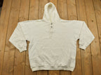 Vintage 1990s Blank White Button Hoodie