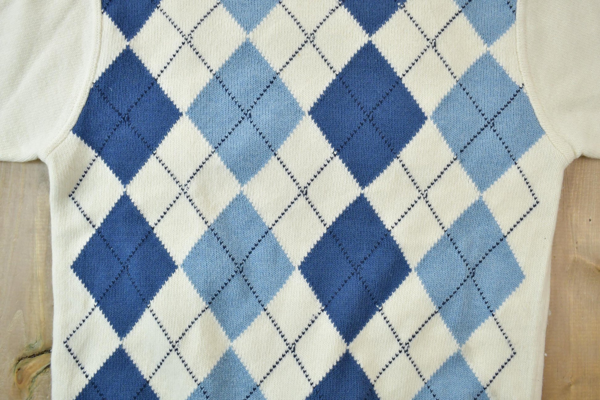 Vintage 1990s Cefers Argyle Knit Crewneck Sweater
