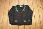 Vintage 1990s Pendleton Petite 100% Virgin Wool Knitted Cardigan Sweater