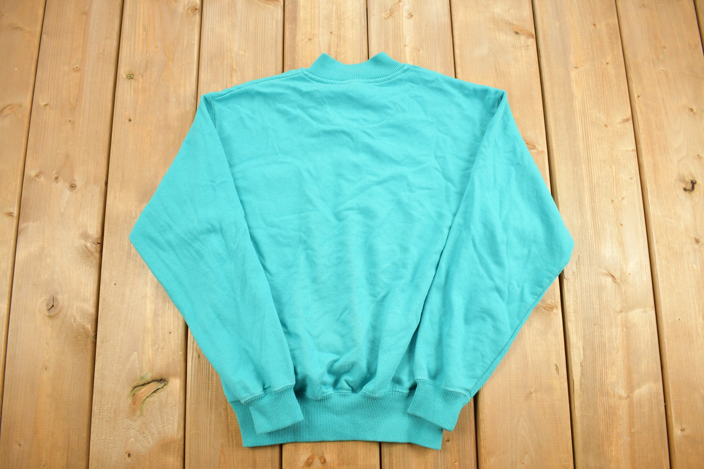 Vintage 1990s Diversity Sport Blank Green Collard Sweatshirt