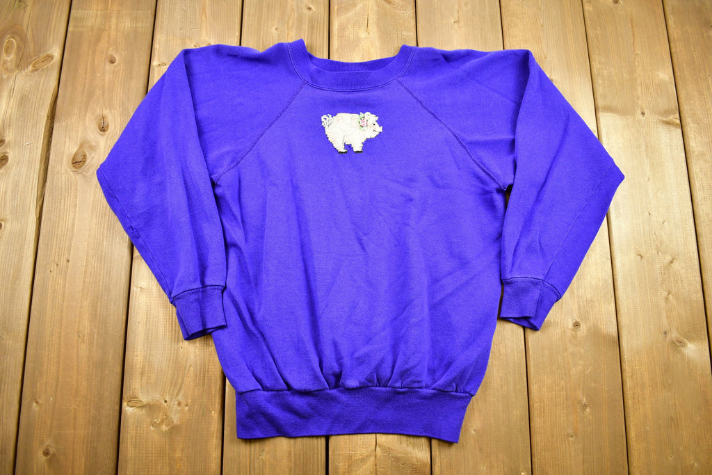 Vintage 1990s Pig Graphic Raglan Crewneck