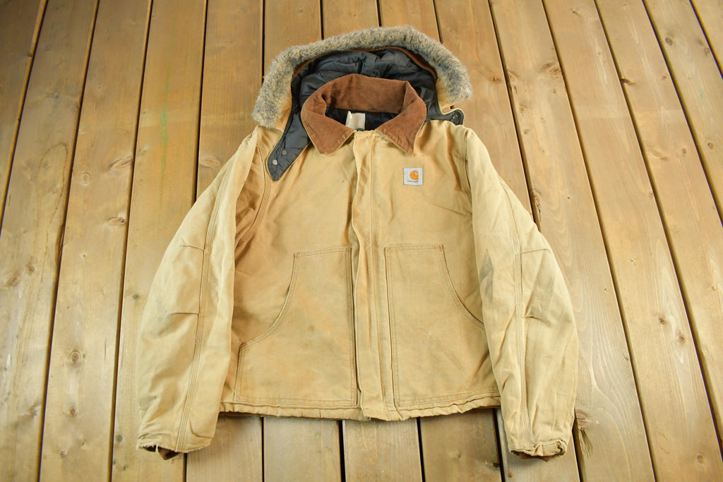 Vintage 1990s Carhartt Hooded Jacket Mens Medium