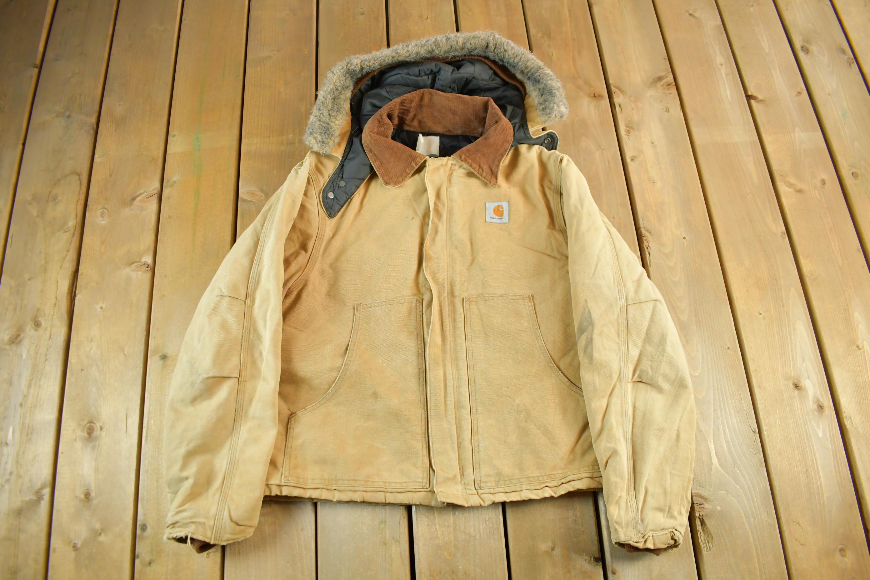 Vintage 1990s Carhartt Hooded Jacket Mens Medium