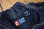 Vintage Y2K Chaps Embroidered Logo Quarter Zip Knit Sweater Size XL