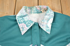Vintage 1970s Abstract Floral Western Button Up Shirt