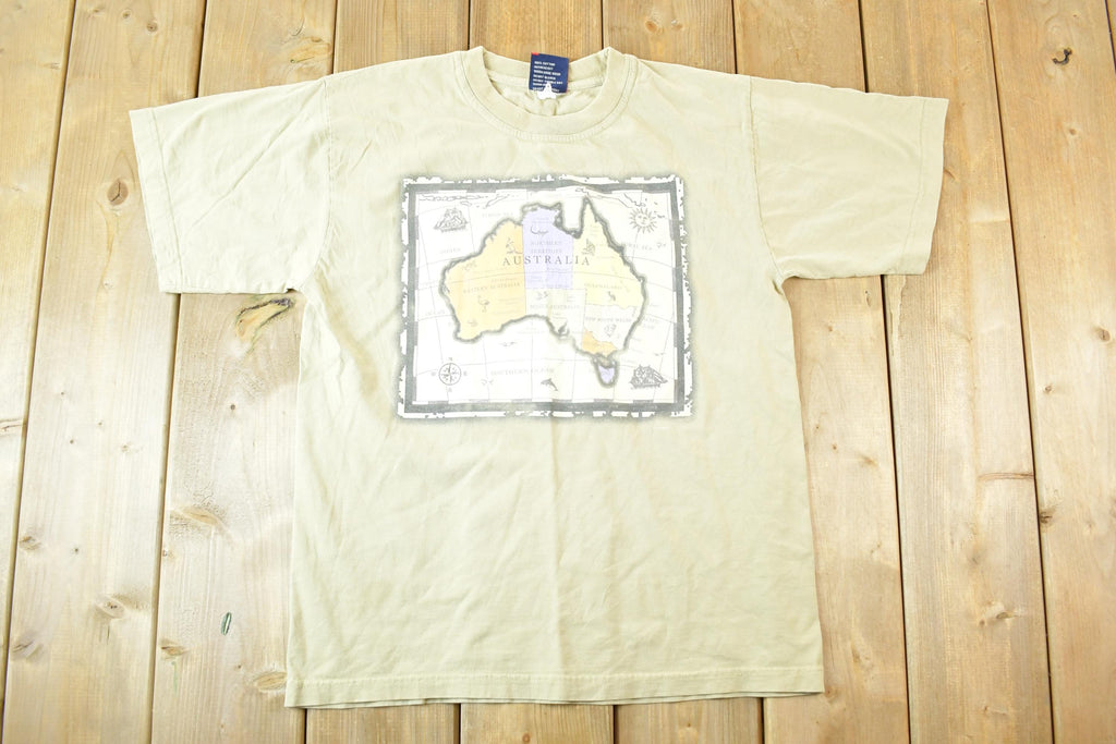 Vintage 1990s Australia Souvenir Map T-Shirt Mens M