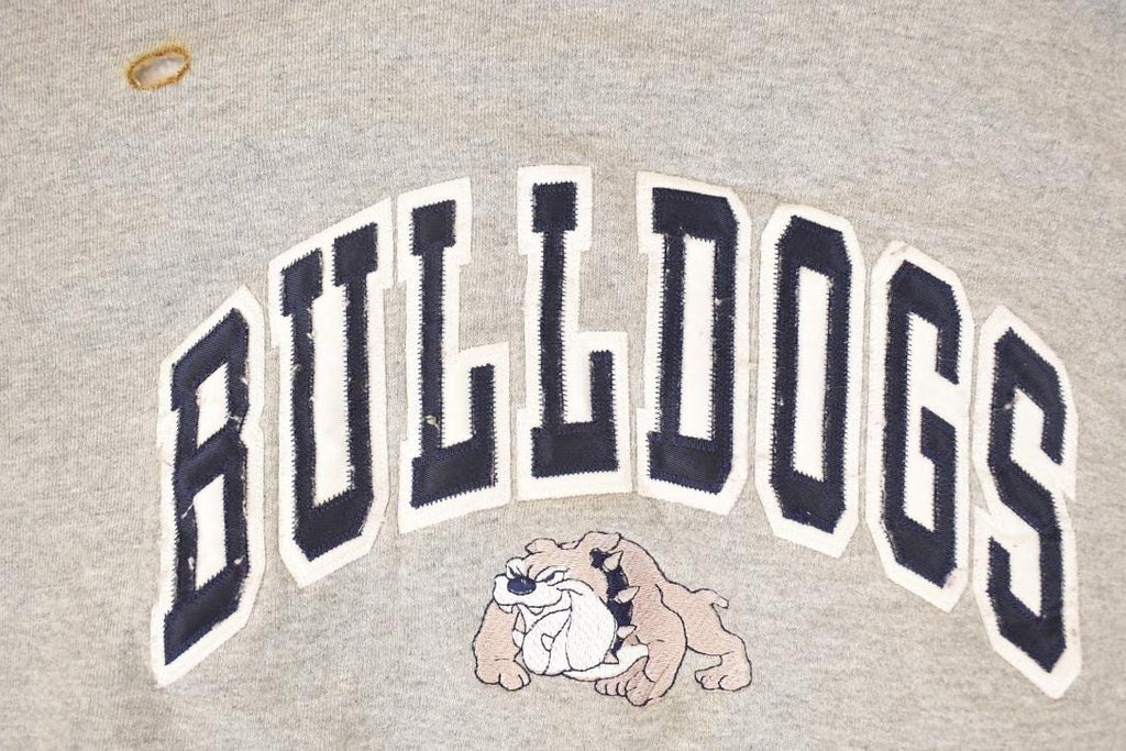 Vintage 1990s Bulldogs Embroidered University Hoodie Sweater Mens XL