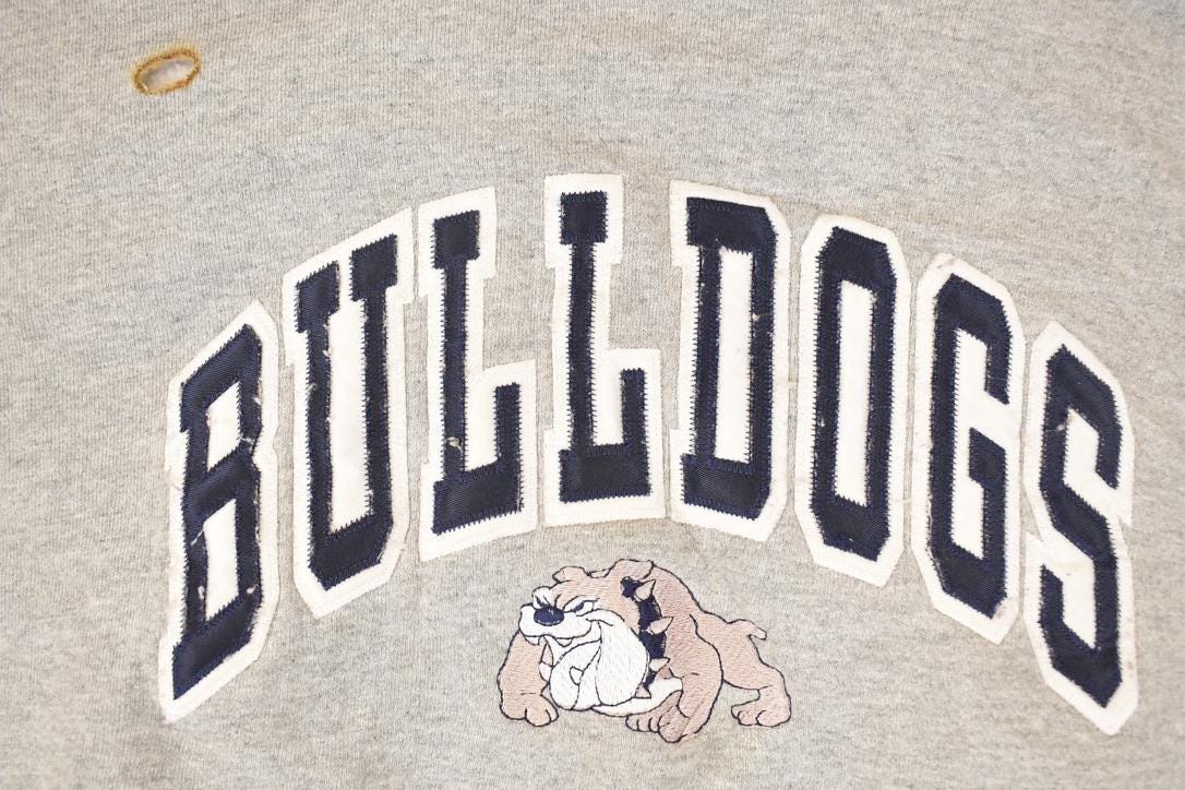 Vintage 1990s Bulldogs Embroidered University Hoodie Sweater Mens XL