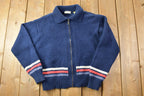 Vintage 1990s Limited America Knit Full Zip Collared Sweater