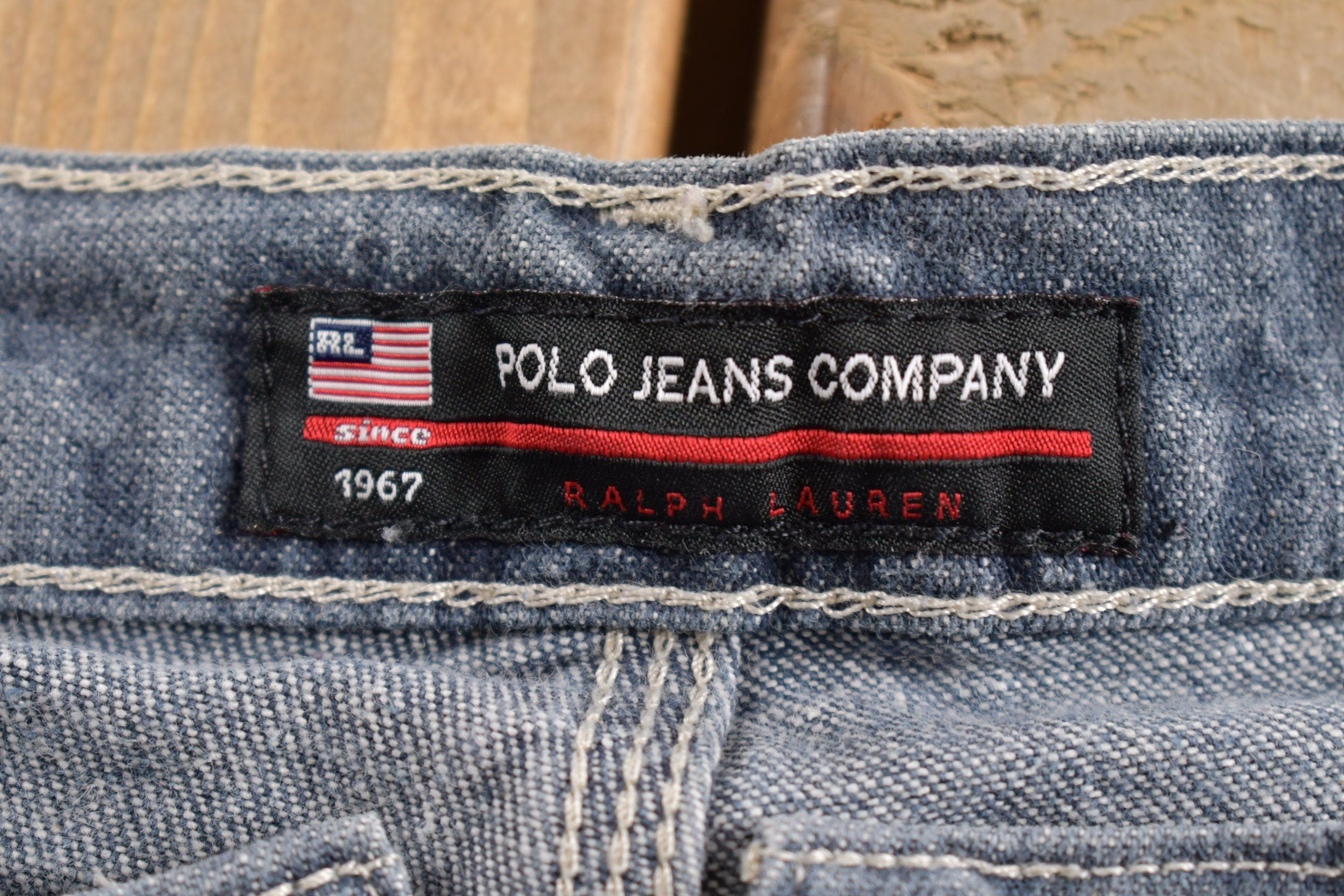 Vintage 1990s Polo Jeans Company Carpenter Shorts Size 33 x 10
