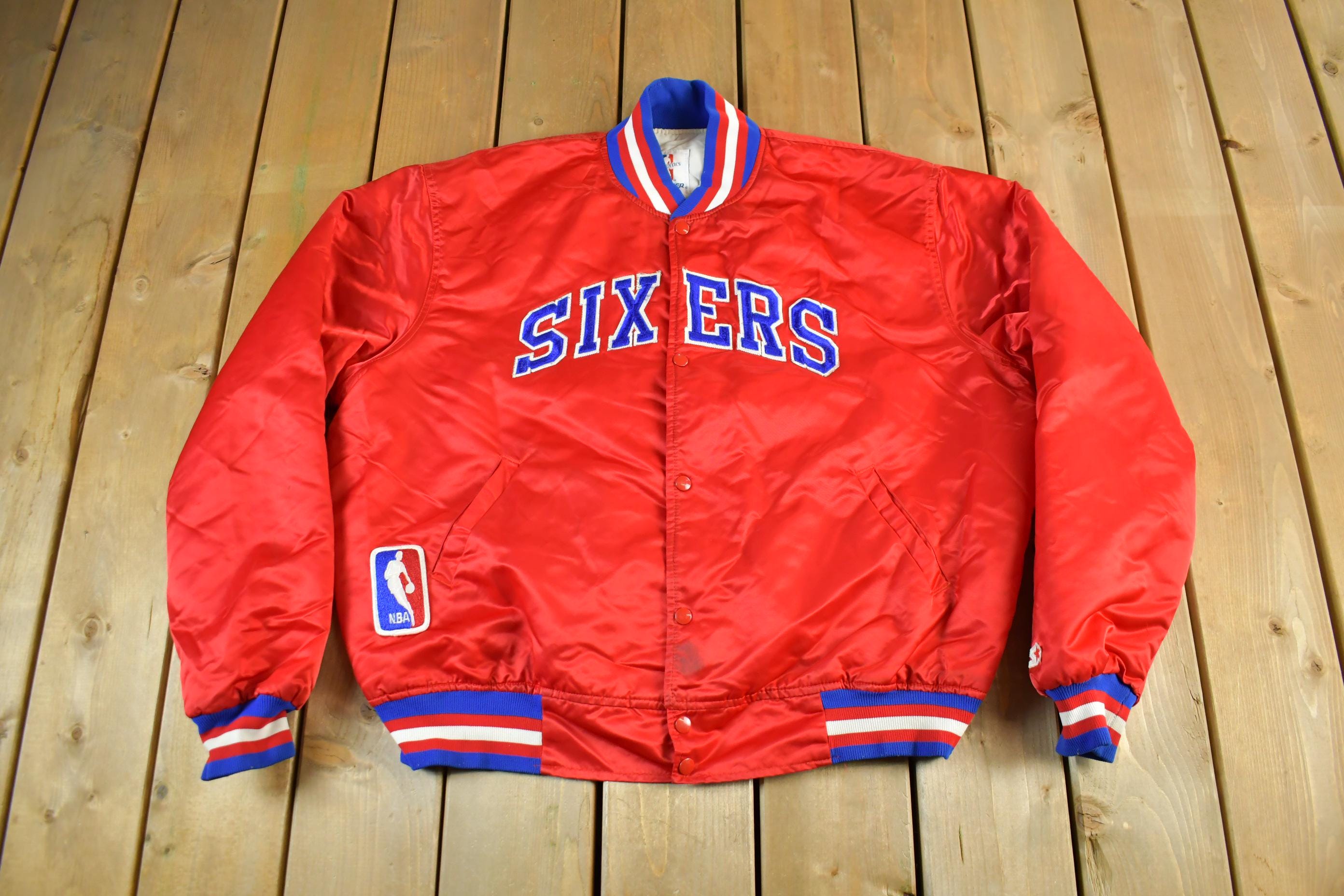 Vintage 1990s Philadelphia 76ers Starter Satin Jacket Men's 2XL