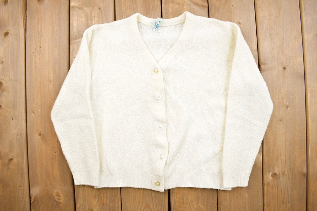 Vintage 1980s Carol Brent Knitted Cardigan Sweater