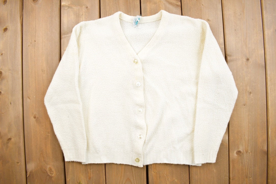 Vintage 1980s Carol Brent Knitted Cardigan Sweater