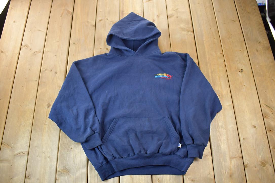 Vintage 1990s Western RV Racing Russell Heavyweight Hoodie Sweatshirt