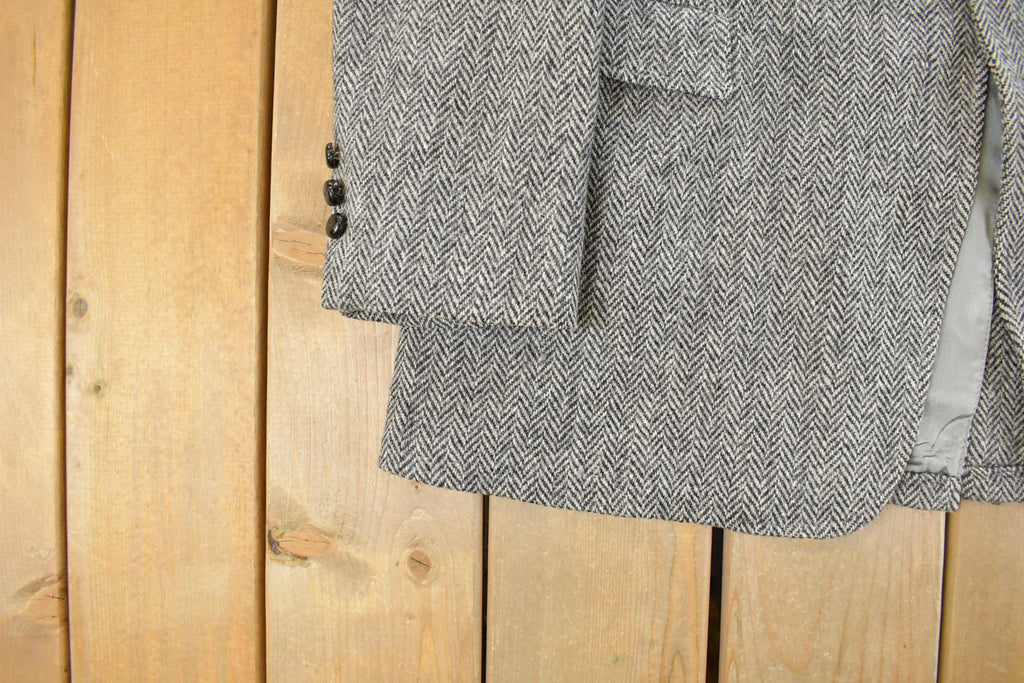 Vintage 1980s Harris Tweed Hand Woven Wool Two Button Blazer Jacket Men's Medium