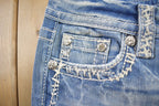 Vintage Y2K Miss Me Bedazzled Low Rise Jeans Size 26x31