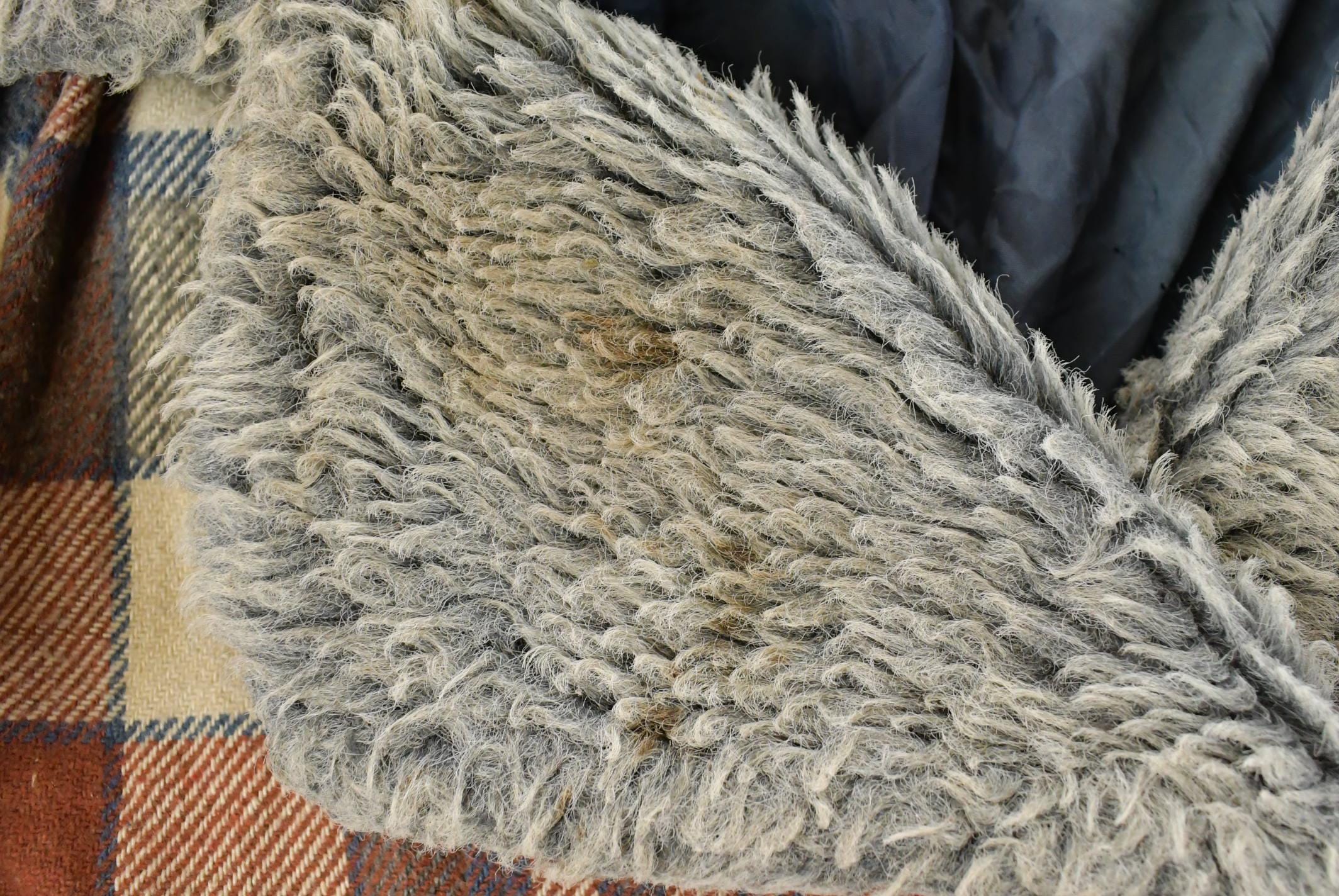 Vintage 1970s Wool Tartan Shag Peacoat Wool Peacoat Women's Medium