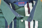 Vintage 1990s Arrow Tournament Striped Button Up Polo Style Shirt