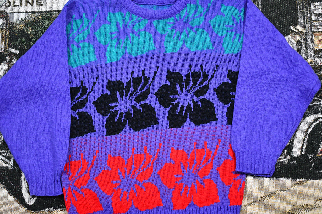 Vintage 1990s Floral Knitted Sweater
