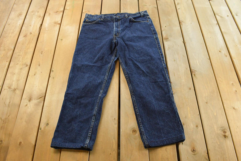 Vintage 1990s Levi's Two Horse Leather Tab Denim Dark Blue Jeans Men's 34 x 28 / 90s Levi's / Streetwear / Made in USA