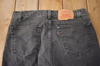 Vintage 1990s Levi's 516 Black Wash Straight Leg Slim Fit Jeans Size 34x30 Made In Canada
