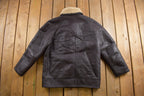 Vintage 1980s Leather Shearling Coat