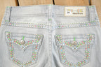 Vintage Deadstock Y2K Grace In LA Bedazzled Bootcut Low Rise Jeans Women's Size 26 x 31