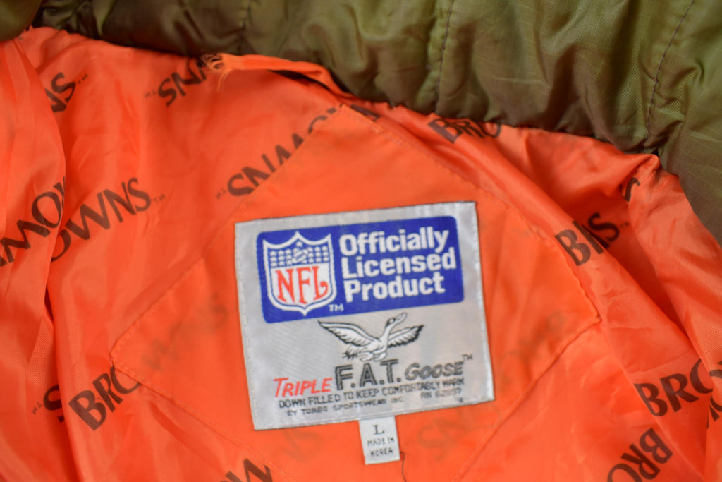 Vintage 1990s Cleveland Browns NFL Game Day Embroidered Windbreaker
