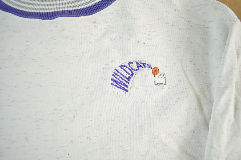 Vintage 1990s Wildcats Basketball Collegiate Crewneck Sweatshirt Men's Medium Short