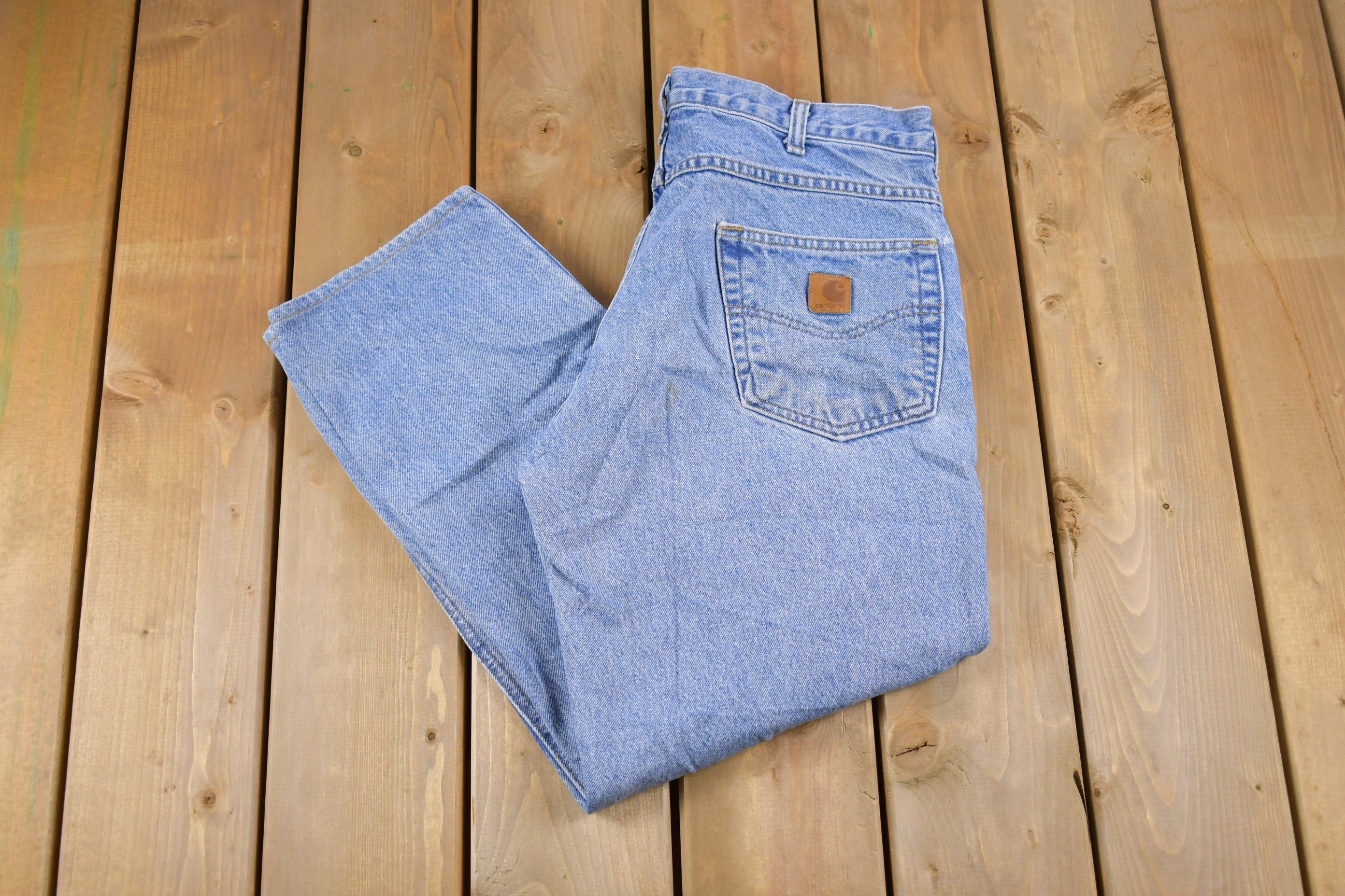 Vintage 1990s Carhartt Blue Denim Jeans Size 32 x 27