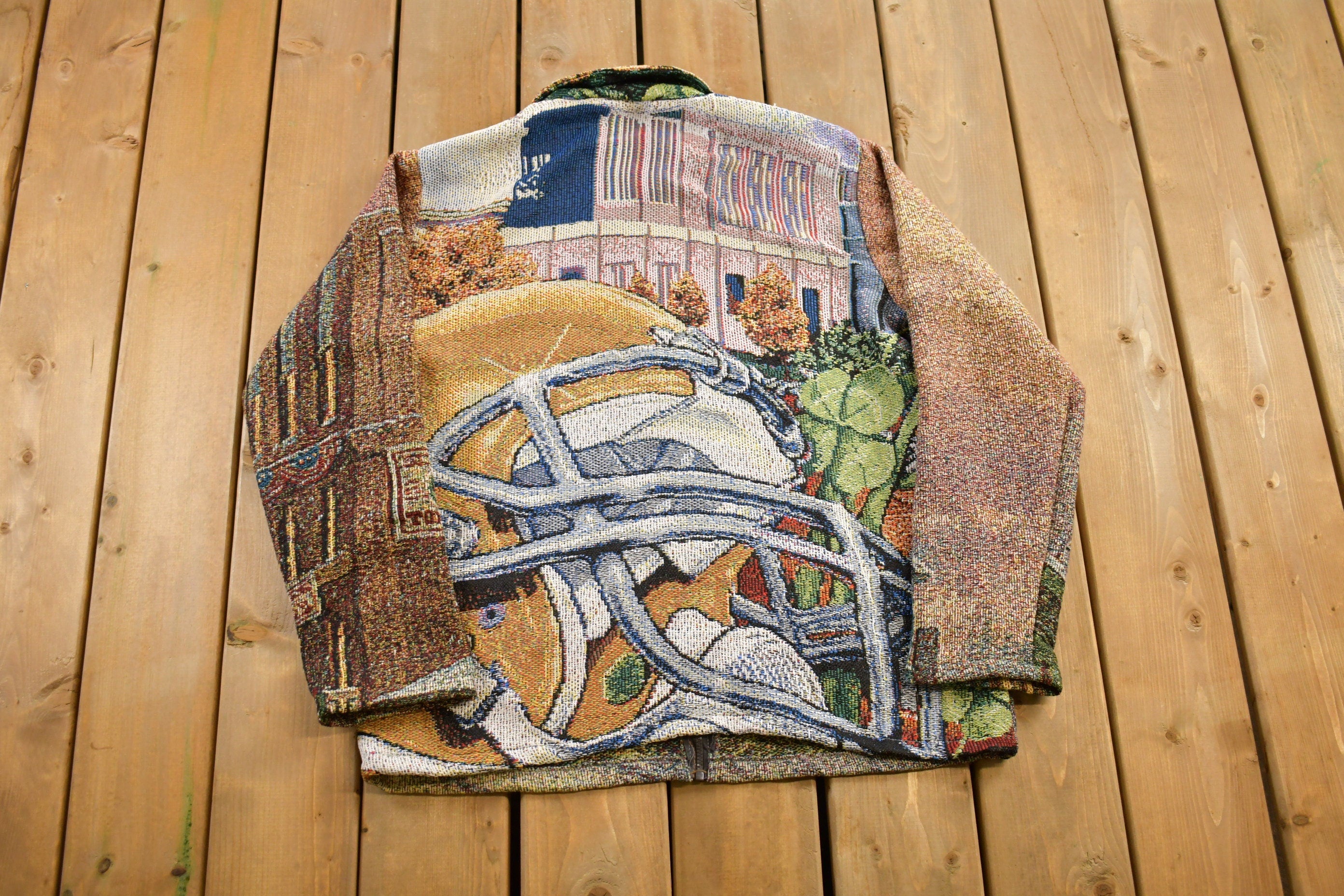 Vintage 1990s Football Themed Quilt Jacket