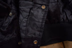 Vintage 1990s Mahoning County Satin School Bus Theme Bomber Jacket