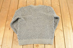 Vintage 1990s LL Bean Heavy Knit Crewneck Sweater Mens M / 90's Abstract Pattern 3D Knitted Sweatshirt