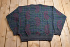 Vintage 1990s John Ashford Wool Knitted Paisley Crewneck Sweater